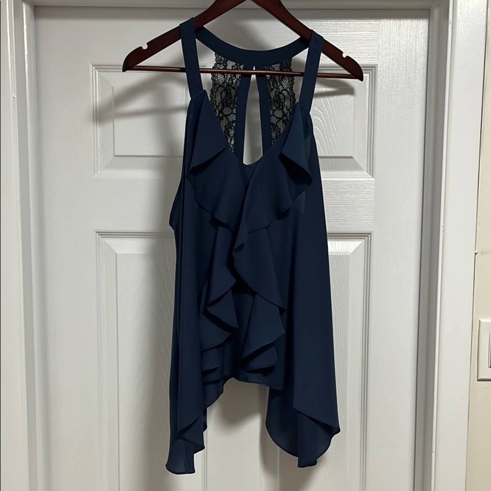 BCBGeneration Deep Blue Sleeveless Blouse